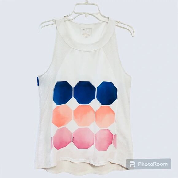 Ted Baker London Marina Mosaic Tank Vest‎ Top  mixed Media/ Waffle Knit Large - Picture 9 of 11